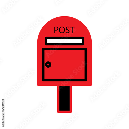 Mailbox icon, letter and mail, mailbox sign, vector graphics on a white background.
