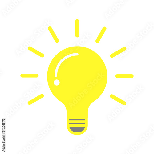 Light Bulb line icon vector, isolated on white background. Idea sign, solution, thinking concept. Lighting Electric lamp. Electricity, shine. Trendy Flat style for graphic design, Web site, UI. EPS
