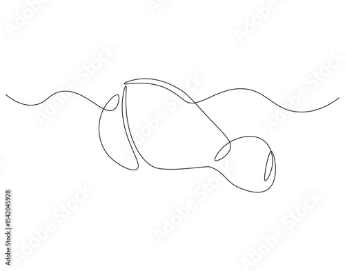 Chiken meat continuous line. Continuous one line drawing of fried chicken. Fast food concept. Single line drawing