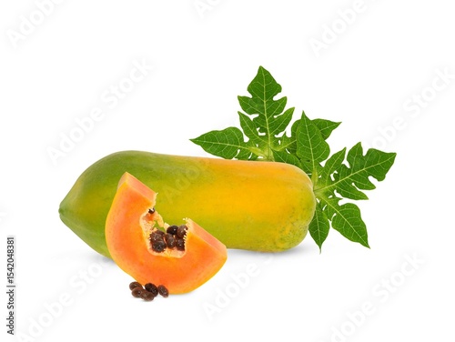 papaya isolated on white background