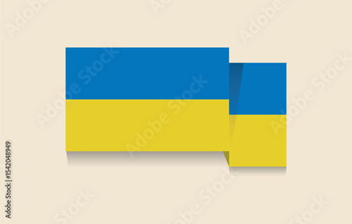 Modern Geometric Ukrainian Flag Vector Illustration