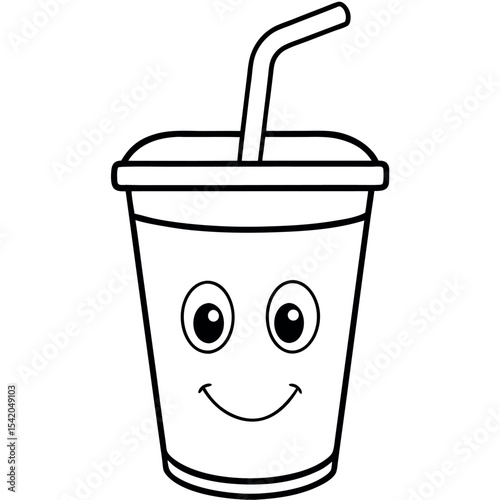      Cup with a straw vector illustration.
