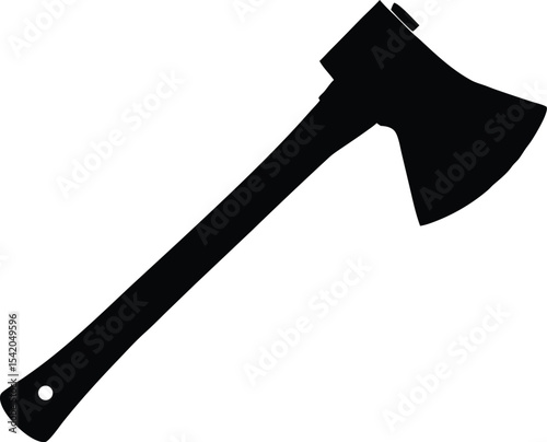 Minimalist hatchet silhouette illustration