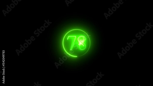 Abstract neon countdown 78 number text background , Abstract sports Light out technology and with number . Serial number, price, place and the best digital symbol Serial number, price,