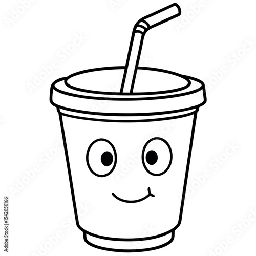      Cup with a straw vector illustration.
