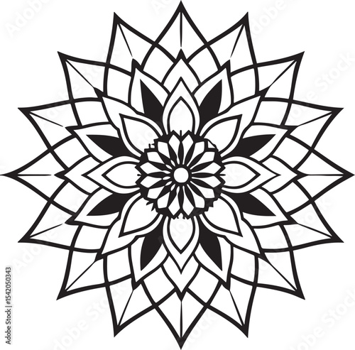 Black and white mandala