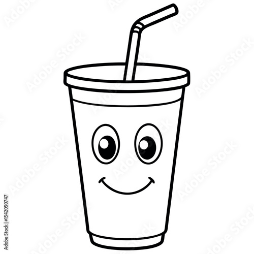      Cup with a straw vector illustration.

