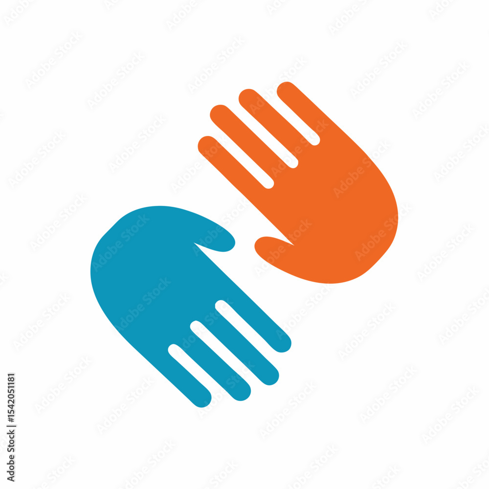 Obraz premium Helping Hands Vector Logo Unity Partnership Symbol Design.