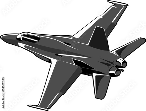 Vector illustration of black jet fighters on the white background.