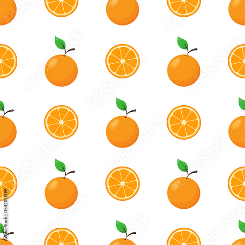 Seamless pattern with orange fruit.