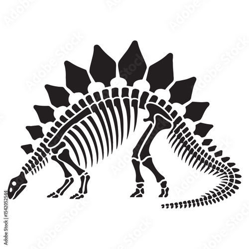 The prehistoric shield-back form – Stegosaurus skeleton silhouette paired with a refined Stegosaurus skeleton vector – dinosaur skeleton silhouette

