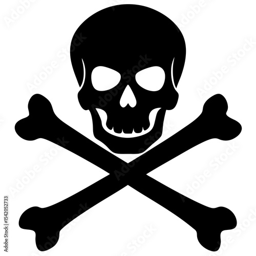 Skull and crossbones logo icon illustration for pirate theme and danger symbol design