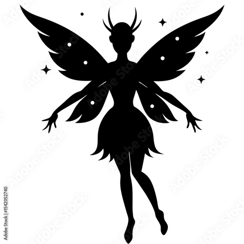 Magical fairy wings logo icon illustration for mythological creature and fantasy art