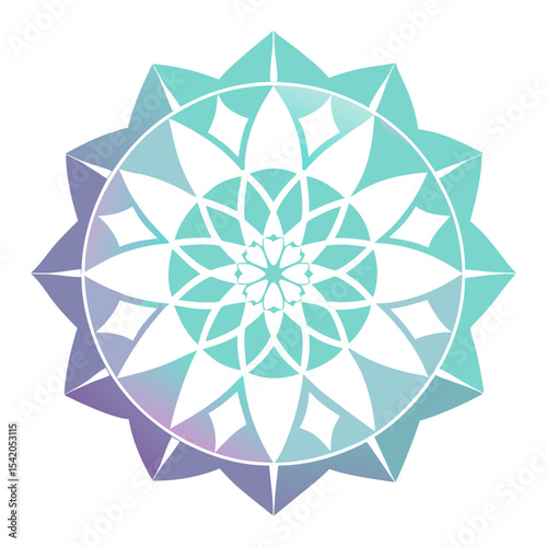 Henna Mandala with Symmetric Swirls and a Rosette Core