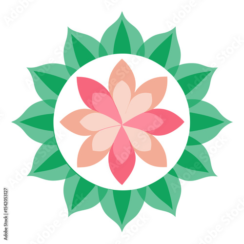 Looped Petal Mandala with Symmetric Laced Structure and Fill Patterns