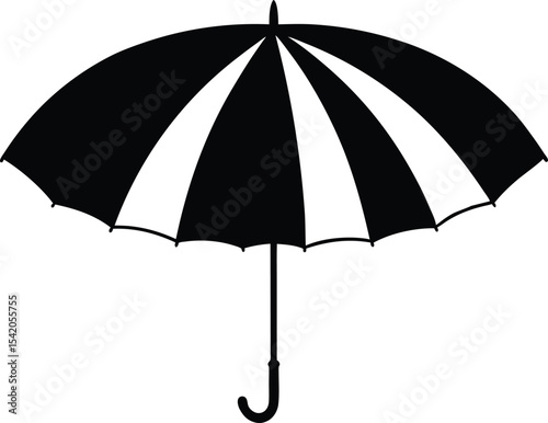 Rainbow umbrella silhouette vector graphic