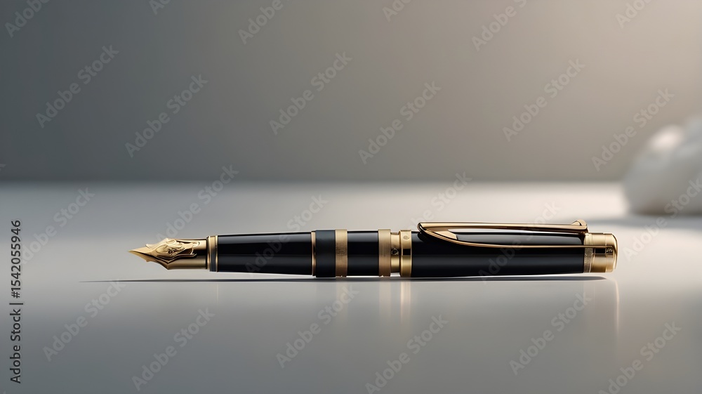Elegant Japanese fountain pen (万年筆) placed on a clean, minimal background, showcasing refined craftsmanship and timeless design. Ideal for themes related to writing, creativity, literature, luxury sta Elegant Japanese fountain pen (万年筆) placed on a clean, minimal background, showcasing refined craftsmanship and timeless design. Ideal for themes related to writing, creativity, literature, luxury sta