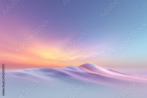 Pastel Gradient Landscape: Peach To Cool Blue Sunset