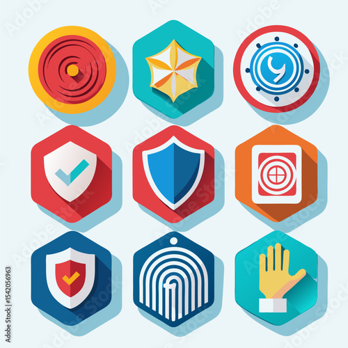 3D biometric authentication icon isolated on white background, representing security, identity verification, fingerprint scanning, access control, and digital safety for apps, devices, and corporate s