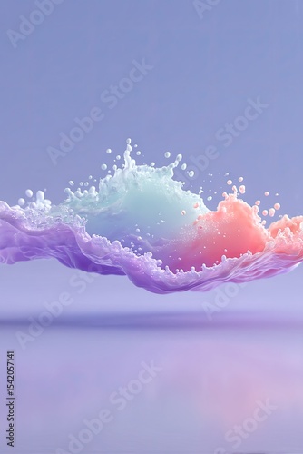 Pastel Ink Splash in Water Freeze Frame