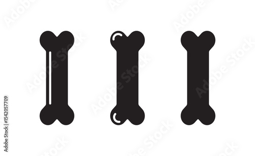 
Bone liner icon vector set. Dogs bone vector illustration. Silhouette of a dog bone isolated on a white background