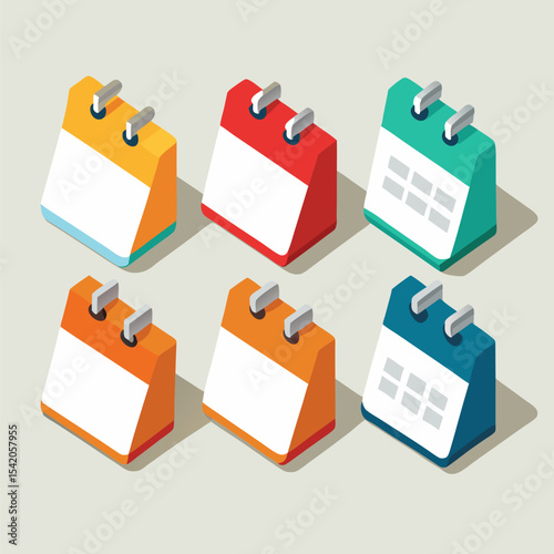 3D daily planner icon isolated on white background, productivity and organization symbol for scheduling, task management, calendar, and time planning applications.
