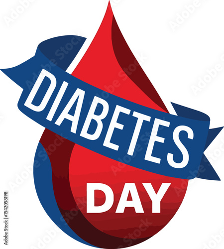 Diabetes day awareness campaign blood drop graphic