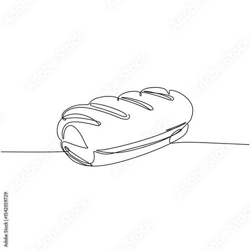 Outline of a loaf of bread on a simple white background  
