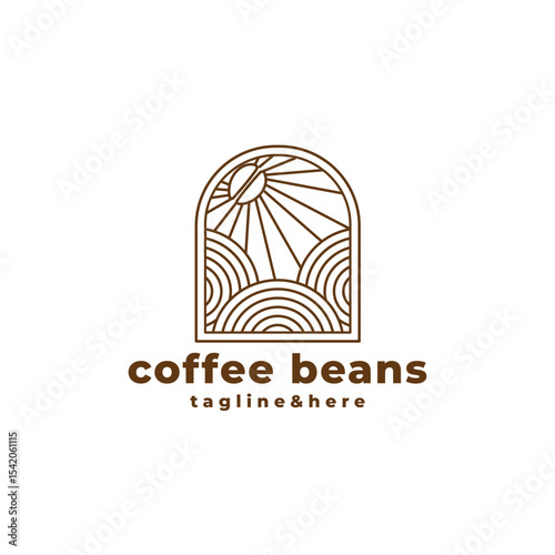 Coffee Beans Vector Logo Design