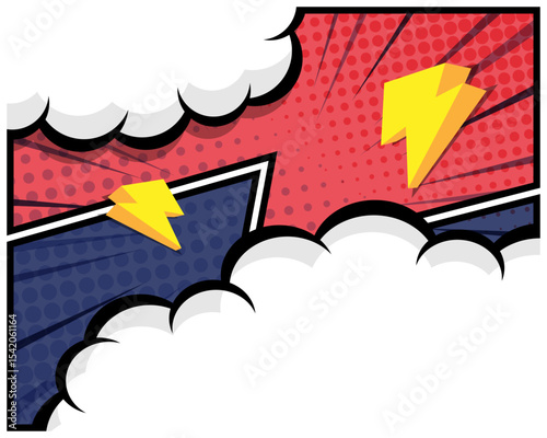 comic book on a vibrant pop art  background flat design perfect for comic book designs, posters, and graphic projects