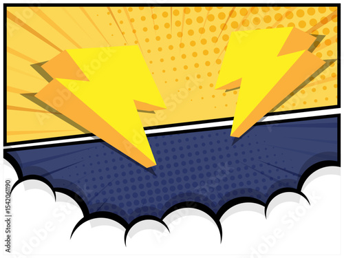comic book on a vibrant pop art  background flat design perfect for comic book designs, posters, and graphic projects