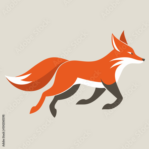 red fox vector illustration