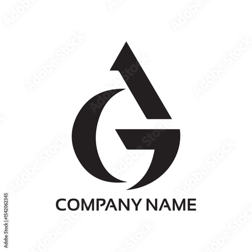 simple elegant AG icon logo letter