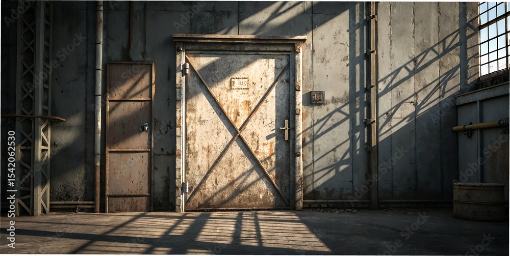 Obraz premium grungy metal door studio backdrop 