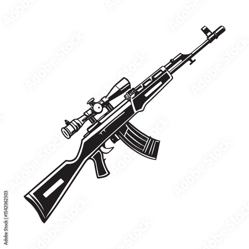 Silhouette of a weapon in side view