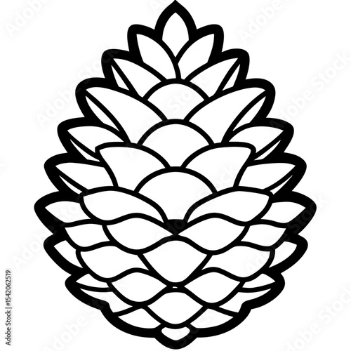 Pinecone line art vector