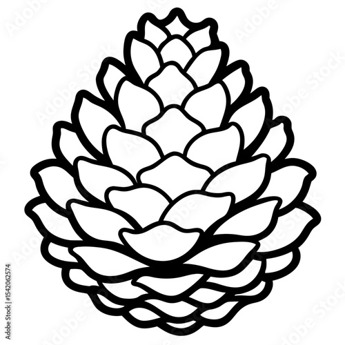 Pinecone line art vector
