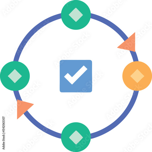 Flat refund icon with arrows and money