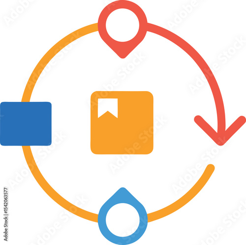 Flat refund icon with arrows and money