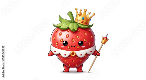 Strawberry Royal: A Cartoon King of Berries