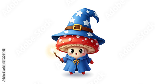 Enchanting Mushroom Wizard: A Whimsical Cartoon Character