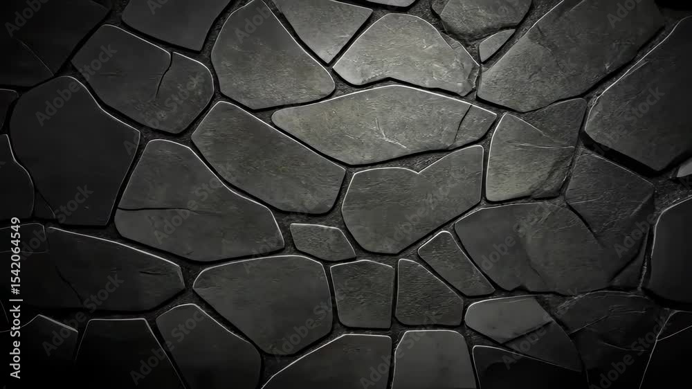 Textured dark stone wall with irregular shapes and shadows