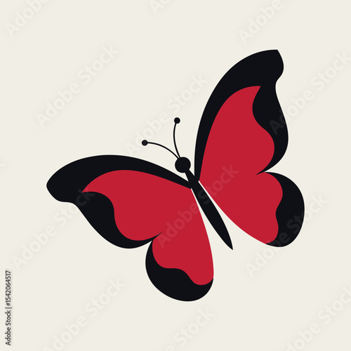 Beautiful butterfly flying near a wooden cross symbolizing Easter hope Vector illustration