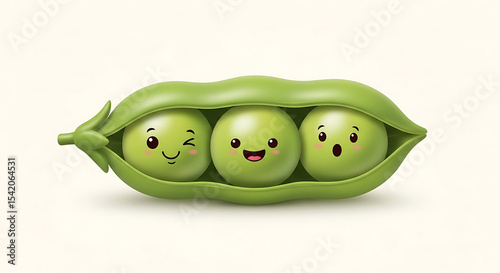 Three Peas in a Pod: A Trio of Cute Emoticons