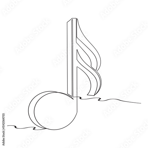 continuous line drawing Music icon vector. note music icon vector