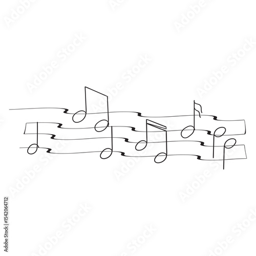 continuous line drawing Music icon vector. note music icon vector