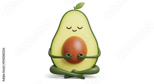 Avocado Zen: Meditating Fruit Character
