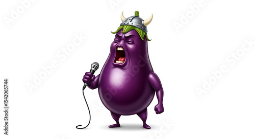 Karaoke Viking Eggplant Roars a Tune