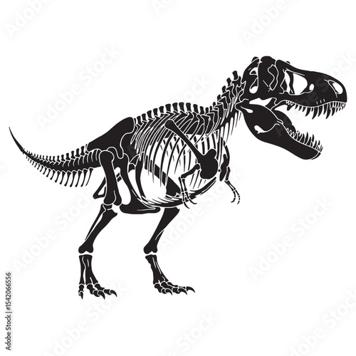 Nature’s most iconic predator – Tyrannosaurus rex skeleton silhouette matched with a fine Tyrannosaurus rex skeleton vector – dinosaur skeleton silhouette

