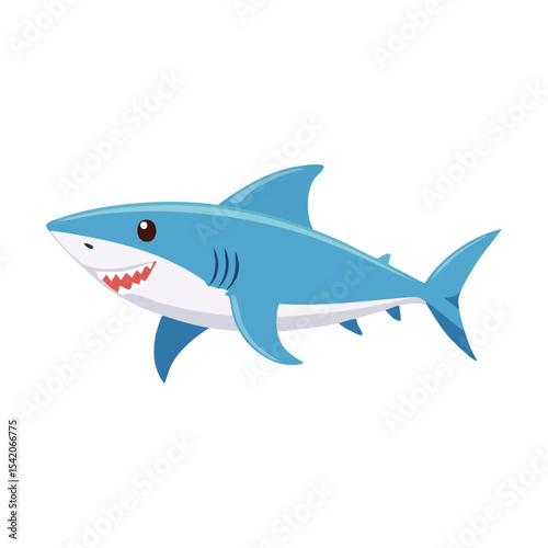 A vibrant illustration of a smiling shark, perfect for educational materials or playful designs